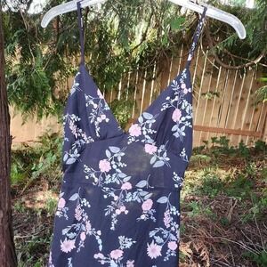 Floral Print‎ Cami Dress Sleeveless V Neck Summer Dress Casual